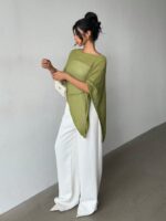 Fashionable & Elegant Loose Knitted Shawl Cardigan, Lightweight & Breathable, Oversized Design, Suitable For Women, Spring/Summer Casual Wear, Leisure Travel, Beach, Versatile - Image 4