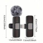 Wireless Lavalier Microphone, Plug And Play, Smart Noise Cancellation, Omnidirectional Condenser, With Windscreen, Professional Equipment, Wireless Lavalier Microphone For Recording, Live Streaming, Interviews, Song Recording, Podcasts, Interviews And Vlogs - USB Type-C (Multiple Interfaces And Colors Available), Rechargeable 60mAh Lithium Battery, 2.4G/3G/4G/5G Connectivity, Interview Recording | Wireless Microphone | Omnidirectional Pickup | Portable Wireless Microphone | Smartphone Microphone