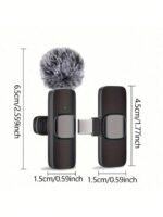 Wireless Lavalier Microphone, Plug And Play, Smart Noise Cancellation, Omnidirectional Condenser, With Windscreen, Professional Equipment, Wireless Lavalier Microphone For Recording, Live Streaming, Interviews, Song Recording, Podcasts, Interviews And Vlogs - USB Type-C (Multiple Interfaces And Colors Available), Rechargeable 60mAh Lithium Battery, 2.4G/3G/4G/5G Connectivity, Interview Recording | Wireless Microphone | Omnidirectional Pickup | Portable Wireless Microphone | Smartphone Microphone