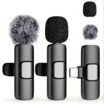 Wireless Lavalier Microphone, Plug And Play, Smart Noise Cancellation, Omnidirectional Condenser, With Windscreen, Professional Equipment, Wireless Lavalier Microphone For Recording, Live Streaming, Interviews, Song Recording, Podcasts, Interviews And Vlogs - USB Type-C (Multiple Interfaces And Colors Available), Rechargeable 60mAh Lithium Battery, 2.4G/3G/4G/5G Connectivity, Interview Recording | Wireless Microphone | Omnidirectional Pickup | Portable Wireless Microphone | Smartphone Microphone - Image 3