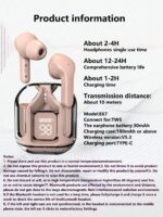 New Transparent Touchscreen Low Latency TWS Wireless Earbuds, Type-C Charging, Bluetooth 5.3 Semi-In-Ear Wireless Sports Earphones With Super Long Battery Life - Image 10