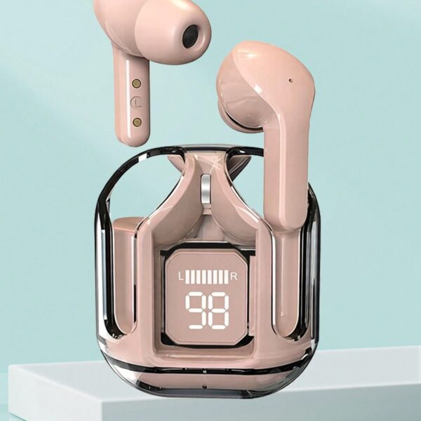 New Transparent Touchscreen Low Latency TWS Wireless Earbuds, Type-C Charging, Bluetooth 5.3 Semi-In-Ear Wireless Sports Earphones With Super Long Battery Life