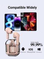 New Transparent Touchscreen Low Latency TWS Wireless Earbuds, Type-C Charging, Bluetooth 5.3 Semi-In-Ear Wireless Sports Earphones With Super Long Battery Life - Image 5