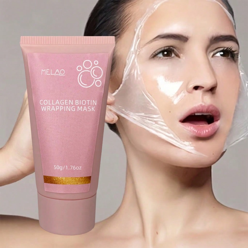 MELAO Melo Collagen & Biotin Face Mask, Deep Hydrating & Nourishing Overnight Mask, Brightening & Firming, Suitable For All Skin Types, 50g/1.76oz - Image 8