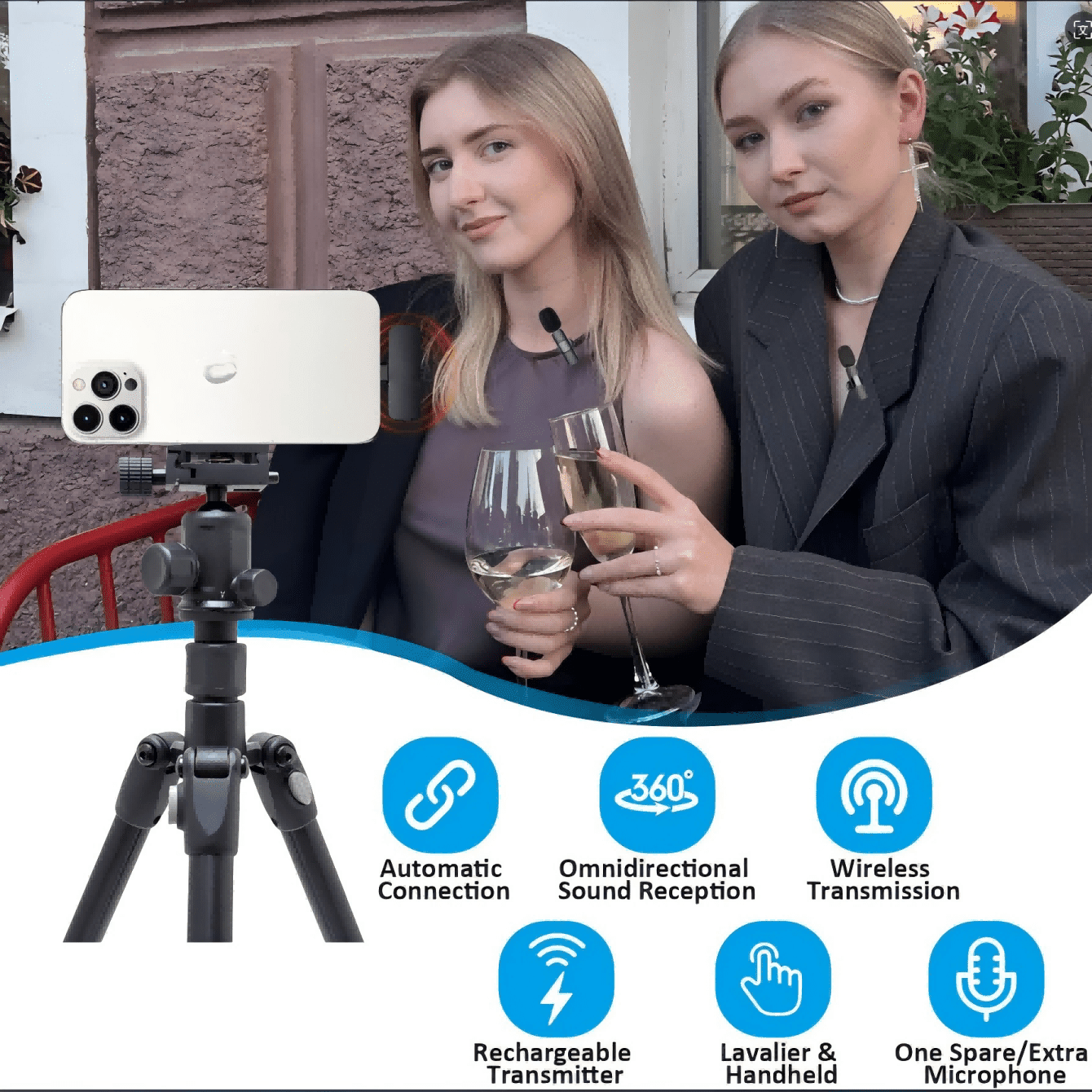 Wireless Lavalier Microphone, Plug And Play, Smart Noise Cancellation, Omnidirectional Condenser, With Windscreen, Professional Equipment, Wireless Lavalier Microphone For Recording, Live Streaming, Interviews, Song Recording, Podcasts, Interviews And Vlogs - USB Type-C (Multiple Interfaces And Colors Available), Rechargeable 60mAh Lithium Battery, 2.4G/3G/4G/5G Connectivity, Interview Recording | Wireless Microphone | Omnidirectional Pickup | Portable Wireless Microphone | Smartphone Microphone - Image 6