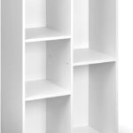Amazon Basics Bookcase with 5 Compartments, Office Shelf, Bookshelf, Living Room, Bedroom, Cube, White 50 x 24 x 80 cm