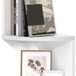 VASAGLE 5-Tier Corner Shelf, Display Floating Shelf in Living Room, Study, Kitchen, Bedroom, for Plants, CDs, Decorations, Modern, Cloud White LBC72WT