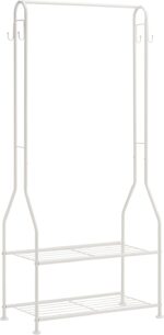 Amazon Basics Wardrobe with Two Bottom Shelves, White, 75 x 36.5 x 150 cm (L x W x H)