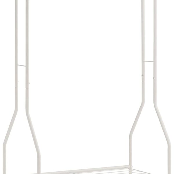 Amazon Basics Wardrobe with Two Bottom Shelves, White, 75 x 36.5 x 150 cm (L x W x H)