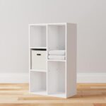 Amazon Basics Bookcase with 5 Compartments, Office Shelf, Bookshelf, Living Room, Bedroom, Cube, White 50 x 24 x 80 cm - Image 8