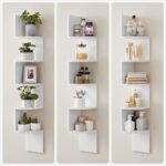 VASAGLE 5-Tier Corner Shelf, Display Floating Shelf in Living Room, Study, Kitchen, Bedroom, for Plants, CDs, Decorations, Modern, Cloud White LBC72WT - Image 3