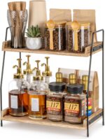 ANBOXIT Coffee Station Organizer for Countertop, 2 Tier Coffee Bar Accessories and Organizer, Wooden Kitchen Storage & Organisation, Countertop...