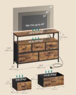 SONGMICS Chest of Drawers, Storage Unit, Steel, MDF, Non-Woven Fabric, for Bedroom, LGS723KD03 - Image 2