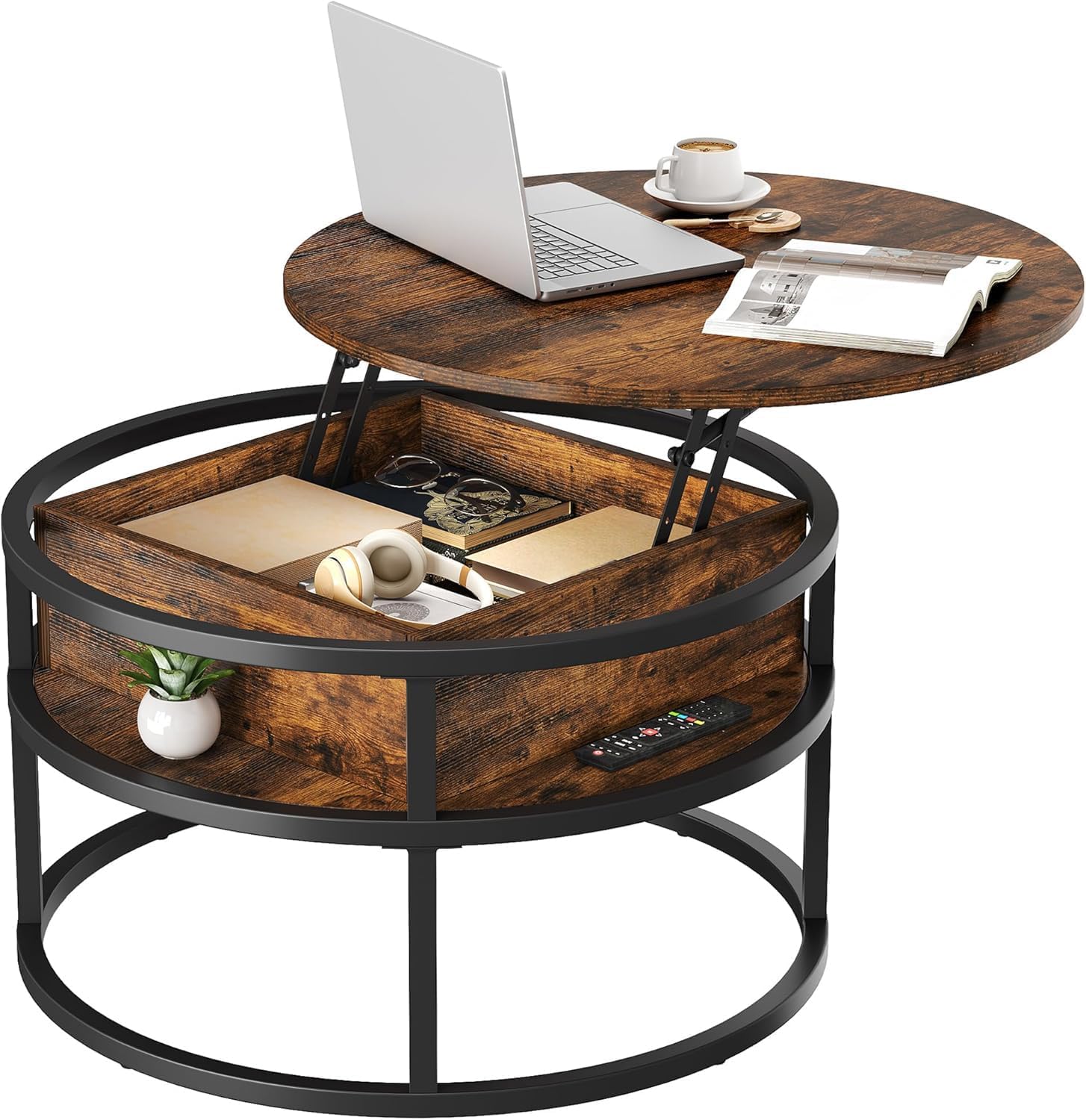 71MlFMw6SWL._AC_SL1500_ YITAHOME Round Lift Top Coffee Table, Coffee Tables for Living Room with Hidden Storage Compartment, Modern Coffee Table with Storage for Home Office,Round... - Image 1