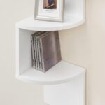 VASAGLE 5-Tier Corner Shelf, Display Floating Shelf in Living Room, Study, Kitchen, Bedroom, for Plants, CDs, Decorations, Modern, Cloud White LBC72WT - Image 6