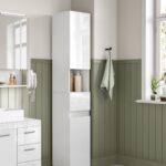 VASAGLE Tall Bathroom Cabinet, Slim Storage Cabinet, Narrow Cupboard, Bathroom Storage Unit, with a Drawer, Adjustable Shelves, 30 x 30 x 170 cm, White BBC560P31