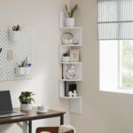 VASAGLE 5-Tier Corner Shelf, Display Floating Shelf in Living Room, Study, Kitchen, Bedroom, for Plants, CDs, Decorations, Modern, Cloud White LBC72WT - Image 4