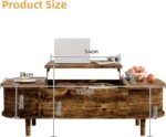 Coffee Table with Lift Top - Wooden Modern Centre Table with Unique Textured & Hidden Storage, for Living Room, Bedroom, Small Space, Home Office - Image 2