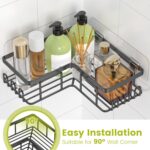 Shower Caddy, 4 Pack Corner Shelf Bathroom Storage, Bathroom Shelf Adhesive Shower Shelf, Stainless Steel Bathroom Accessory, Bathroom Shelves Organiser No Drilling, Shower Storage with Soap Holder - Image 6