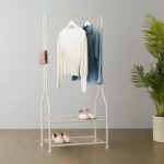 Amazon Basics Wardrobe with Two Bottom Shelves, White, 75 x 36.5 x 150 cm (L x W x H) - Image 3