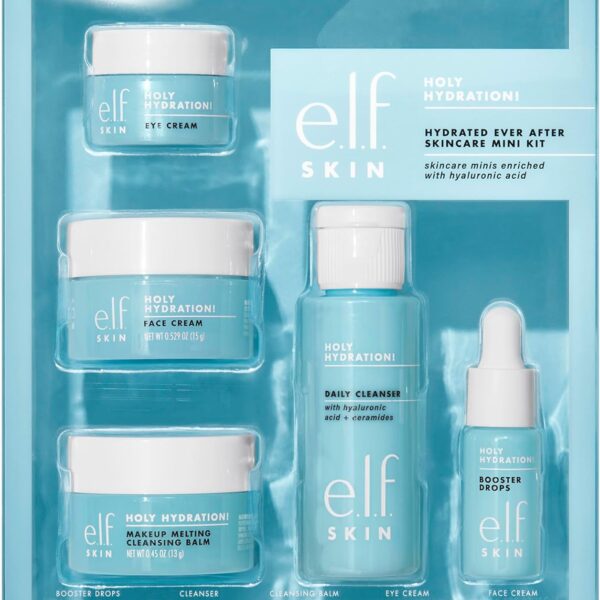 e.l.f. SKIN Holy Hydration! Hydrated Ever After Skincare Mini Kit | Travel Size Face Care for Dry & Sensitive Skin | 68 g Total