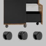 VASAGLE OFC040B01 Cabinet with 2 Drawers, Office Cabinet on Wheels, for A4 Documents, Hanging Files, Industrial Style, Rustic Brown and Black - Image 8