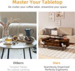 Coffee Table with Lift Top - Wooden Modern Centre Table with Unique Textured & Hidden Storage, for Living Room, Bedroom, Small Space, Home Office - Image 7