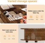 Coffee Table with Lift Top - Wooden Modern Centre Table with Unique Textured & Hidden Storage, for Living Room, Bedroom, Small Space, Home Office - Image 5