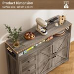 BonVache Sideboard Cabinet,Wooden Sideboard with Adjustable Shelf,3 Drawers and Open Shelf,Storage Cabinet for Living Room,Kitchen Storage Unit for Modern Home,Gray - Image 7