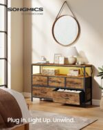 SONGMICS Chest of Drawers, Storage Unit, Steel, MDF, Non-Woven Fabric, for Bedroom, LGS723KD03 - Image 3