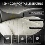 Racingreat Gaming Chair with Led Lights | Ergonomic Racing Style Gamer Chair/High Back, Lumbar Support, Recliner, Footrest (Grey) - Image 6