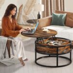 YITAHOME Round Lift Top Coffee Table, Coffee Tables for Living Room with Hidden Storage Compartment, Modern Coffee Table with Storage for Home Office,Round... - Image 2