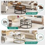 YITAHOME Round Lift Top Coffee Table, Coffee Tables for Living Room with Hidden Storage Compartment, Modern Coffee Table with Storage for Home Office,Round... - Image 6