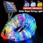 LED Solar String Lights Garden Waterproof Tube Rope Lamp Christmas Garland Fairy Lights For Outdoor Holiday Home Decoration