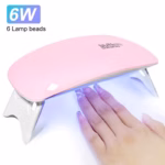 6W Mini Nail Dryer Machine Portable 6 LED UV Manicure Lamp Home Use Nail Lamp For Drying Polish Varnish With USB Cable