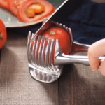 Stainless Steel Kitchen Handheld Orange Lemon Slicer Tomato Cutting Clip Fruit Slicer Onion Slicer KitchenItem Cutter Accessorie
