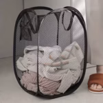 Mesh Pop-up Laundry Basket, Laundry Basket, Foldable Dirty Clothes Storage Basket, Large Capacity Storage Basket