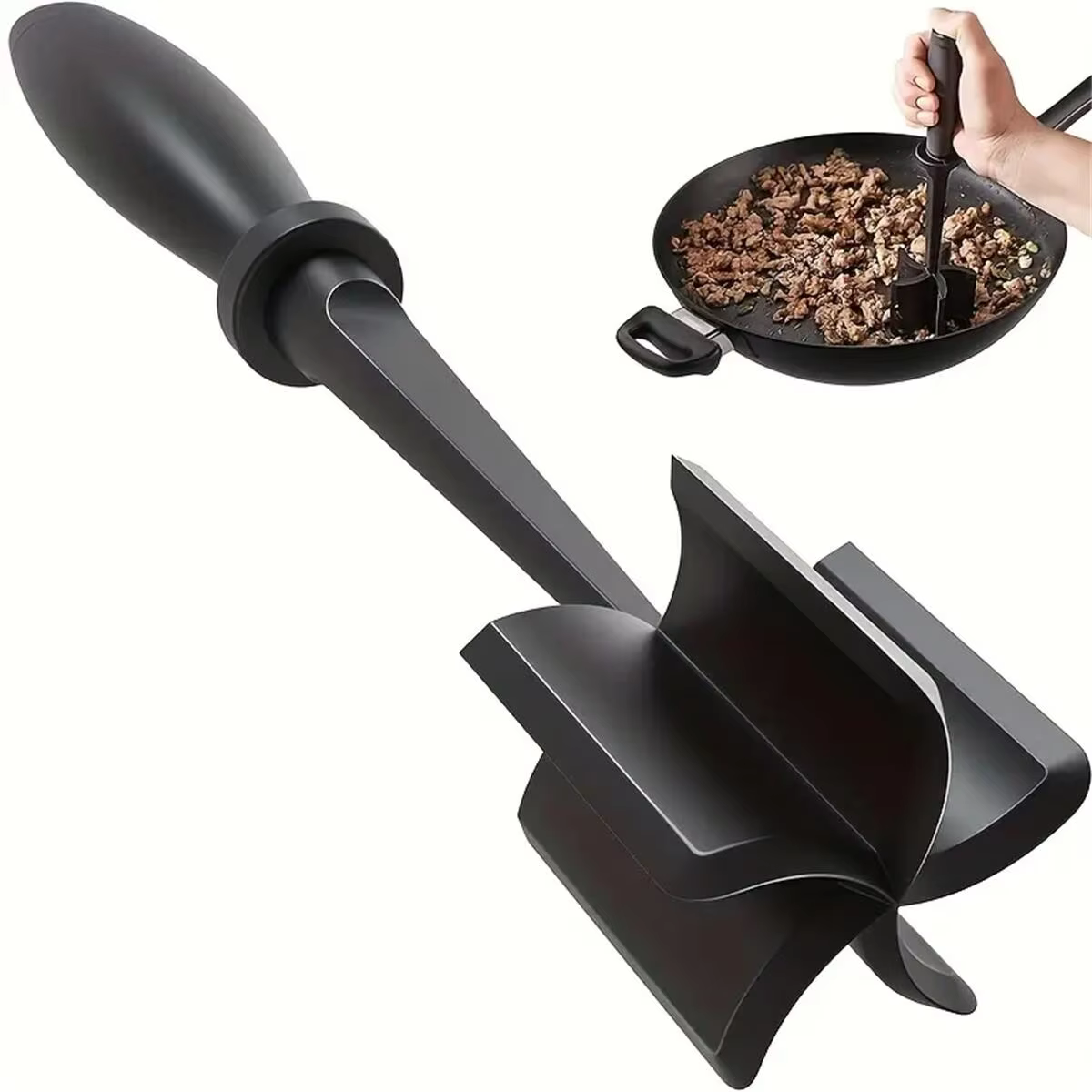 S66d46589e43a4aa58bcf408e6a5a29eaI 1pc Meat Chopper, Meat Shredder, Heat Resistant Suitable For Hamburger Meat Ground Beef Smasher - Image 1