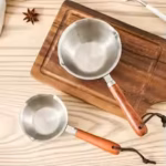 10oz Stainless Steel Pot with Wooden Handle - Dishwasher Safe for Cooking, Candle Wax Melting & DIY Crafts - Image 4