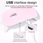 6W Mini Nail Dryer Machine Portable 6 LED UV Manicure Lamp Home Use Nail Lamp For Drying Polish Varnish With USB Cable - Image 4