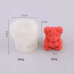 Love Rose Bear Silicone Mold Creative Valentines Day DIY Chocolate Candy Mold Kitchen Cake Decor Tool Candle Handmade Soap Mould - Image 3
