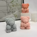 Love Rose Bear Silicone Mold Creative Valentines Day DIY Chocolate Candy Mold Kitchen Cake Decor Tool Candle Handmade Soap Mould