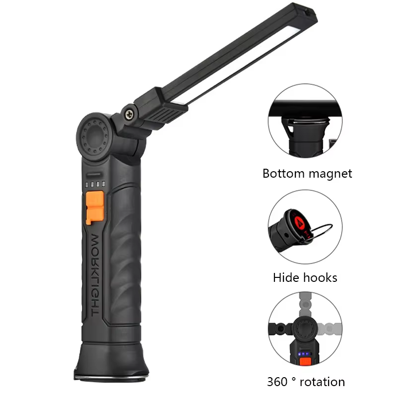 Sd57cbcad36e24bb786922f80484d7008V (1) Portable COB LED Flashlight USB Rechargeable Work Light Magnetic Lanterna Hanging Lamp with Built-in Battery Camping Torch - Image 1