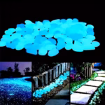 100pcs Glow In The Dark Pebbles, Resin Luminous Stones For Landscape, Garden Paths, Potted Plants, Parks, Aquarium Decor,