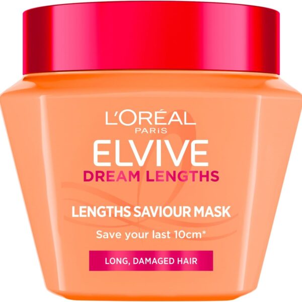 L'Oreal Paris Elvive Dream Lengths Hair Mask, Nourishing & Strengthening Treatment, Enriched with Castor Oil, For Long, Damaged Hair 300ml