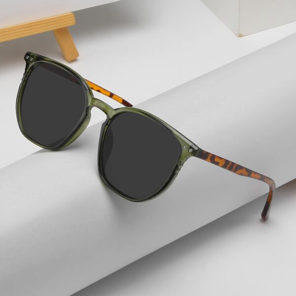 Rice Spike Decor Oversized Round Fashion Glasses For Women, Boho Leopard Beach Travel Shades