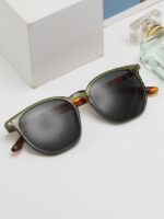Rice Spike Decor Oversized Round Fashion Glasses For Women, Boho Leopard Beach Travel Shades - Image 2