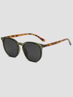 Rice Spike Decor Oversized Round Fashion Glasses For Women, Boho Leopard Beach Travel Shades - Image 4