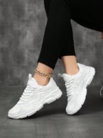 Women's Casual Sports Shoes Versatile Mesh Breathable Chunky Sneakers PU Leather Patchwork Lightweight Running Shoes Fashion Personalized Women Students Fashion Running Shoes Outdoor Street Style Party Gathering Lolita Shoes Women Sequin Mesh Shoes Women Maillard Style Women Shoes New Shoes Girls Ultra Lightweight Walking Shoes Women Vacation Travel Women Shoes All Season Hollow Running Shoes - Image 4