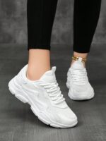 Women's Casual Sports Shoes Versatile Mesh Breathable Chunky Sneakers PU Leather Patchwork Lightweight Running Shoes Fashion Personalized Women Students Fashion Running Shoes Outdoor Street Style Party Gathering Lolita Shoes Women Sequin Mesh Shoes Women Maillard Style Women Shoes New Shoes Girls Ultra Lightweight Walking Shoes Women Vacation Travel Women Shoes All Season Hollow Running Shoes